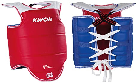 Kwon TKD Kampfweste Korea WTF Rec. CE, Rot/Blau, beidseitig verwendbar, Gr. M