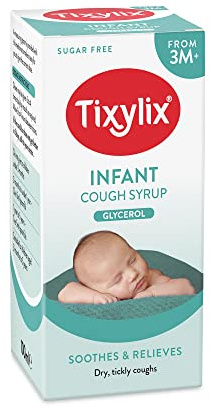Tixylix Baby's Honey and Lemon Dry and Tickly Cough Syrup 100ml, Sugar and colour free, Suitable for vegetarians, Suitable from 3 months to 5 years