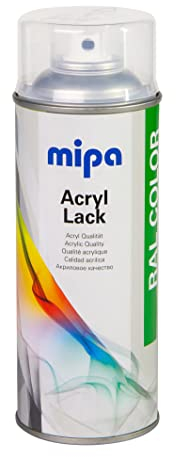 Mipa acrylique vernis RAL Color couleurs en spray 400 ml RAL9005 profond brillant.