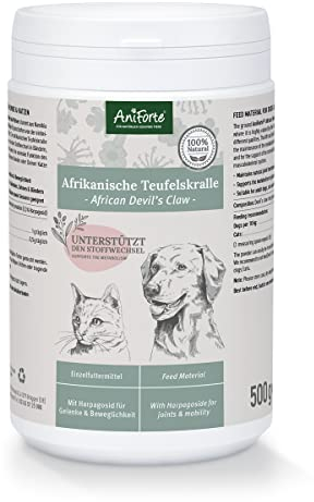 AniForte Afrikanische Teufelskralle für Hunde & Katzen 500g - Teufelskrallen Pulver für Sehnen & Bänder, Gelenkpulver zur Unterstützung der Beweglichkeit & Gelenkfunktion