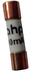 AHP Feinsicherung II - 5 x 20 mm, Kupfer hochglanzpoliert (250V) | Stromstärke: 5,00 A | Ansprechverhalten: träge