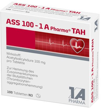 ASS 100 mg - 1 A Pharma TAH Tabletten, 100 St. Tabletten