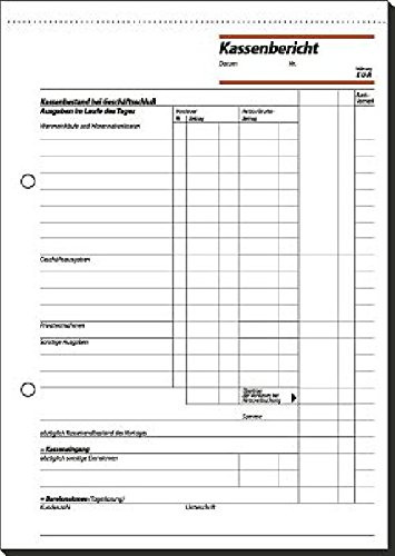 sigel Kassenbericht/KA515, weiß, A5 hoch, Inh. 50 Blatt