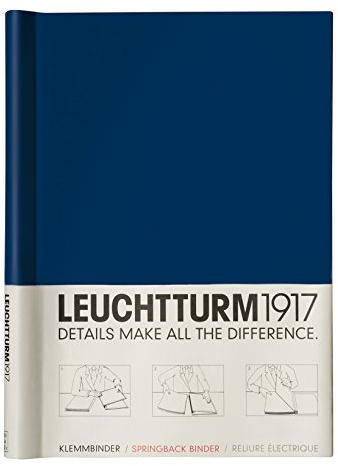 LEUCHTTURM1917 337226 Klemmbinder (Peka, für 150 Blatt, weitere Farben auswählbar) dunkelblau, A4
