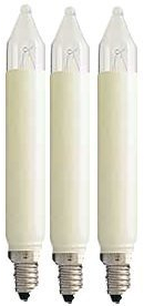 EGB Schaftkerzen 12V/3W E10 Weihnachtskerzen Set - perfekt als Weihnachtsbaumkerzen, Schwibbogen Beleuchtung und Weihnachtsdeko Kerzen, 3er Blister