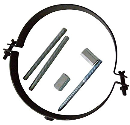 Kaminoflam Rohrschelle - Rohrhalterung 120 mm - Ofenrohr Halterung schwarz - Rauchrohr Halterung für die Wand, verstellbar