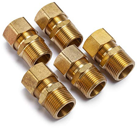 LTWFITTING Brass 3/4-Inch OD x 3/4-Inch Male NPT Compression Connector Fitting(Pack of 5)