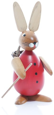 Rudolphs Schatzkiste Osterfigur Osterhase mit Korb BxHxT ca 4,5 x 11 x 6,5cm NEU Osterdeko Osterhasenfigur Ostern Korb Osterei Frühling Erzgebirge Seiffen Hase