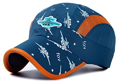 Home Prefer Kids Boys Lightweight Quick Drying Sun Hat Outdoor Sports UV Protection Caps Mesh Side Ball Cap Navy Blue