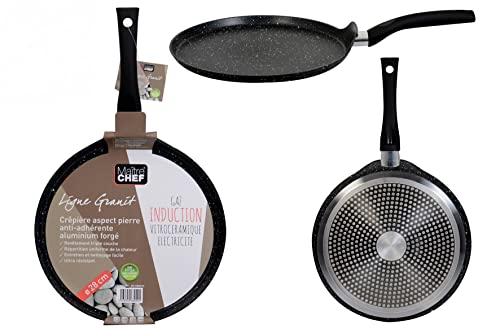 Maitre Chef Crêpière en Aluminium Anti-Adhérente Poêle, 28cm Diamètre