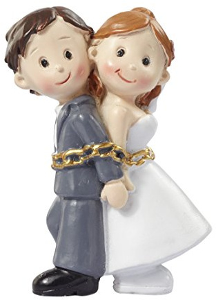 Brautpaar in Kette Hochzeit Tortendeko Tischdeko