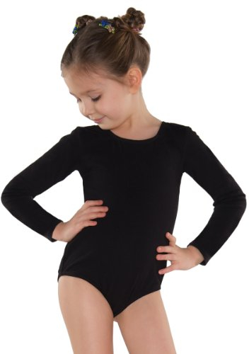 Shepa Mädchen Kinder langarm Gymnastikanzug Ballettanzug 128 schwarz