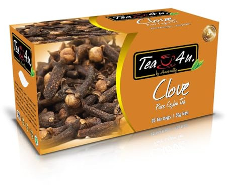 Tè Nero Ai Chiodi Di Garofano Tea4U | Ceylon Premium Al Gusto Di Chiodi Di Garofano | Infuso Speziato Naturale Per Tè Caldo O Freddo | 25 Bustine