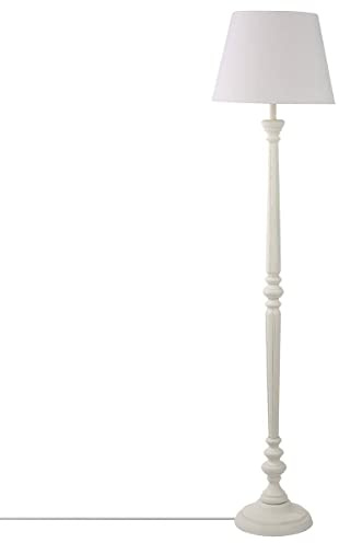 ATMOSPHERA CREATEUR D'INTERIEUR Lámpara de pie 'Leo' blanco - madera A. 153 cm
