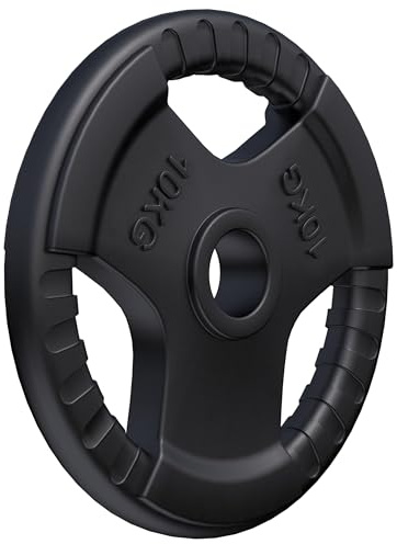 GORILLA SPORTS® Olympic viktskivor - 1,25 kg, 2,5 kg, 5 kg, 10 kg, 15 kg, 20 kg, 25 kg, 30 kg vikter, singel/set, 50 mm, gjorda av gjutjärn med gummigripare, val av färger - viktskivor