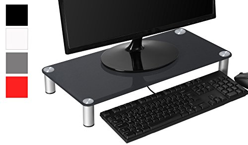 Sonorous Monitor Stand Bildschirmständer, Holz, schwarz, 59 x 28 x 7 cm