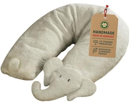 Efie Bio-Stillkissen „Elefant“ – 180 cm LagerungsKissen aus 100% Baumwolle (KBA) | Inlett mit Dinkelspelzfüllung | GOTS-Zertifiziert & waschbar | handgefertigt in Deutschland