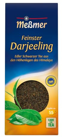 Meßmer Feinster Darjeeling | Ganzes Teeblatt | 150 g | blumig-lieblich | Vegan | Glutenfrei | Laktosefrei