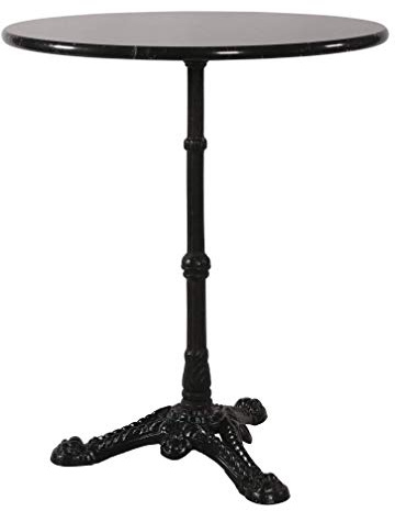 Bistrotisch Gastro Marmorplatte gusseiserner Fuß Ø60 x 73 cm schwarz NEU