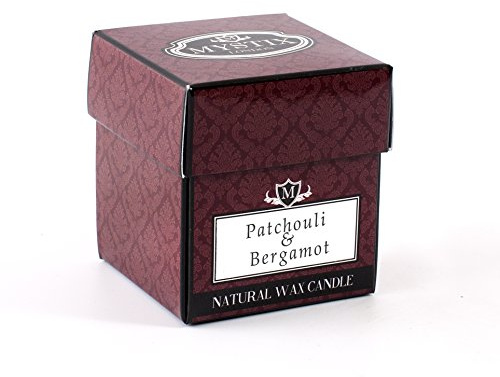 Mystix London | Patchouli et bergamote – Petite Bougie parfumée 8 cl | Meilleur arôme pour la Maison, la Cuisine, Le Salon et la Salle de Bain | Parfait comme Cadeau | Bocal en Verre réutilisable