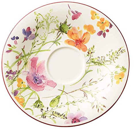 Villeroy & Boch – Mariefleur Basic Coffee Saucer, Beautiful Premium Porcelain Saucer with Playful Flower Decoration, Dishwasher Safe, 16 cm