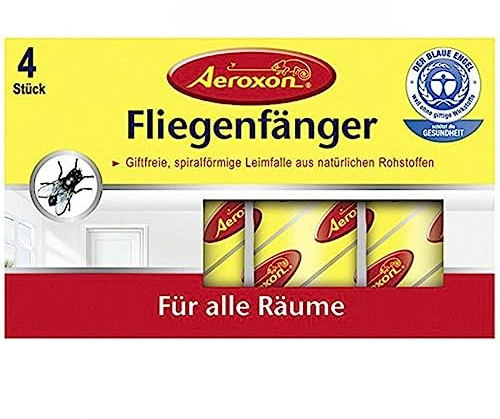 Aeroxon Fliegenfänger 4 Stück, Gelb, 18 x 13 x 4 cm