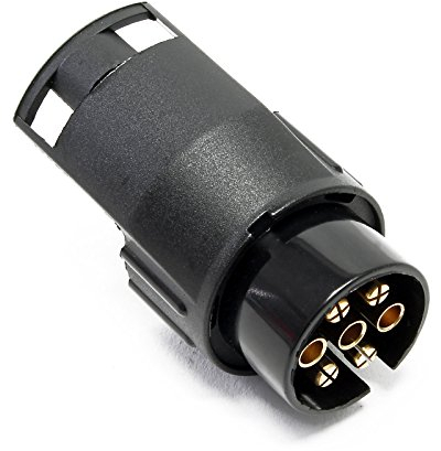 WilTec Adaptateur Prise remorque – 7 vers 13 Broches – 12 V 50 A – pour Feux Stop Plaque Immatriculation Clignotant – Éclairage Sécurité routière de véhicules