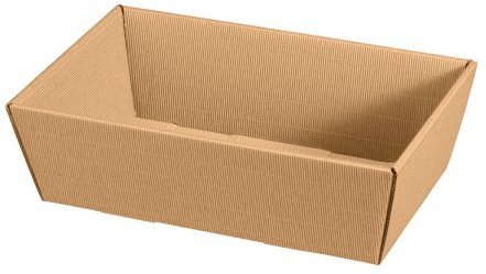 Weinkarton24.com - 10 Stück 'Präsentkorb classic - natur' mittel, Geschenkkorb, Wellpappkorb - Größe: 385 x 240 x 110 mm