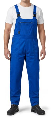 Stenso Pluton Arbeitslatzhose Herren Klassische Arbeitshose | Klassische Latzhose Herren Arbeitshose, 2 Vordertaschen, 2 Gesäßtaschen, Werkzeugtasche, Brusttasche mit Reißverschluss