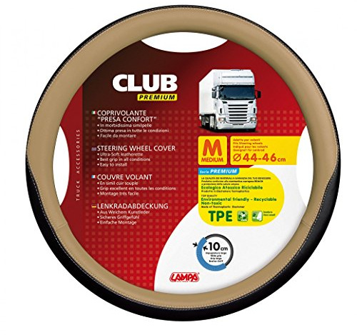 LAMPA 98914 Lenkradbezug beige | Breiter Griff 10 cm, Einfach zu montieren