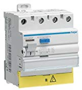 interrupteur différentiel hager - 63a - 300 ma - 3 pôles + neutre - type ac - vis / vis