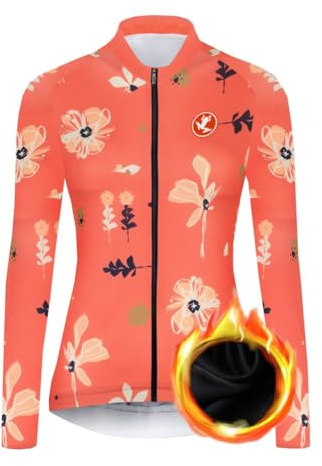 UGLY FROG Winter Jersey Thermisches Fahrradtrikot Vlies Thermo Langarm Shirt Damen Breathable Radfahren Fahrrad Lange Hülsen Fahrrad Hemd Frauen Fahrradbekleidung Radfahren