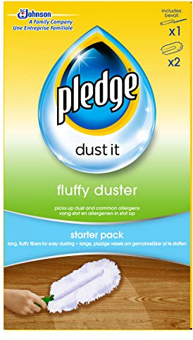 Pledge Duster Starter Kit - Picks Up Dust, Dirt and Lint with a Few Effortless Swipes (1 Handle with 2 Refills)