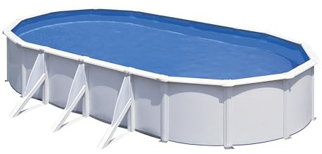Piscina Gre KIT730ECO Fidji. - Piscina fuori terra in acciaio, ovale in acciaio, colore bianco. Piscina scomponibile per Giardino. 730 x 375 x 120 cm