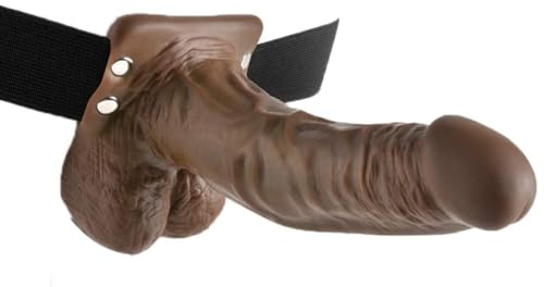 PIPEDREAM Gode Ceinture Creux avec Testicules, Chocolat, 18 cm, 1 Unité