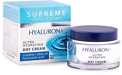 Hyaluron, Olive Oil & Creatine Smoothing Hydrating Day Cream - Paraben & Mineral Oil Free