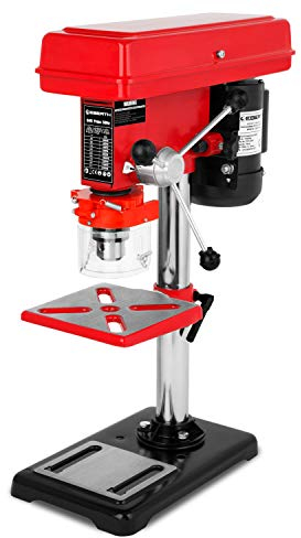 EBERTH Trapano da banco 550 Watt, corsa mandrino 50 mm, 9 velocità max. 2350 giri/min, trapano da pavimento con mandrino Ø3-16 mm, trapano a colonna, tavolo di foratura inclinabile e girevole