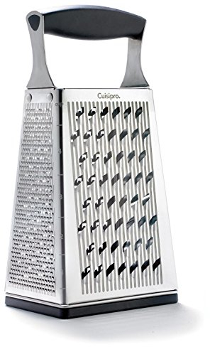 Cuisipro 4-Sided Box Grater, Sharp Stainless Steel, Non-Slip, Rust Resistant