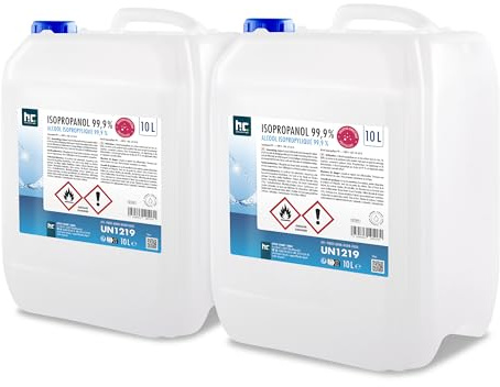 Höfer Chemie 2 x 10 L Isopropanol 99,9% | Ispopropylalkohol, Zur Reinigung & Entfettung, Starkes Lösungsmittel, Vielseitig Verwendbar