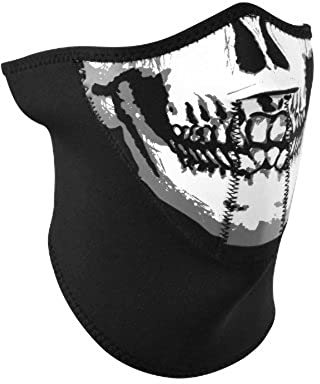 ZANheadgear® 3-Panel Halbmaske Neopren Totenkopf Gesicht
