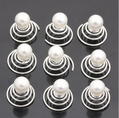 Musuntas 12 Stück schöne weiße Haarspiralen Haarspangen Hochzeit Brautschmuck Haarschmuck Braut Braut