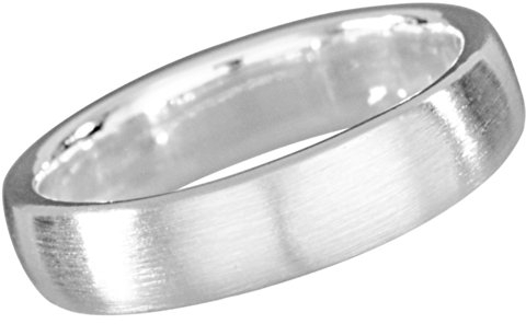 Vinani Unisex Ring 925 Silber - Partnerring aus 925 Sterling Silber klassisch schlicht mattiert schmal 5mm breit RCL58