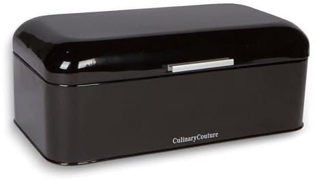 Panera negra extra grande para encimera de cocina de 16 x 9 pulgadas, capacidad para 2 panes