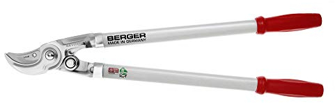 Berger 4170 Ebrancheur à double tranchant pro en acier de qualité avec butée d‘amortissement de chocs, longueur : 800 mm, Rouge/argent