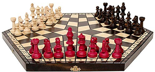 3 Drei Spieler Schachspiel - groß - RULES INKLUSIV