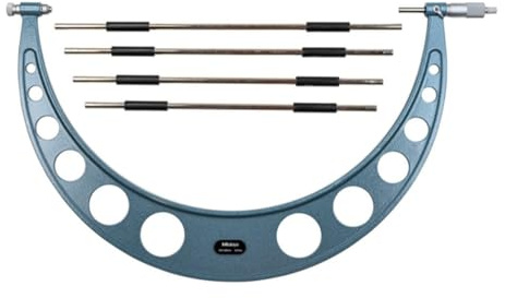 Mitutoyo 104-143A Sonder-Bügelmessschraube, 400-500 mm | 0,01 mm Ablesung, auswechselbare Ambosse, Hartmetall, Etui
