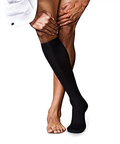 FALKE No. 13 M Kh cotone al ginocchio tinta unita 1 paio, Calzini lunghi Uomo, Nero Black 3000, 39-40