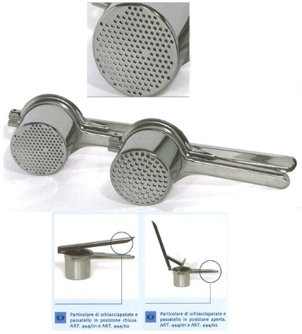 Artesani 8100 Schiacciapatate Simplex in Acciaio Inossidabile 18/Cromo, Cm 10