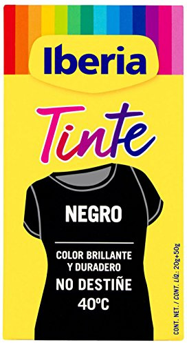 Iberia - Tinte Negro para Ropa, 70 g, Lavadora y Mano