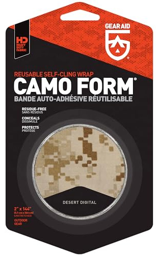 Gear AID Camo Form selbsthaftender und wiederverwendbarer Camouflage-Folie, 5,1 x 365,8 cm Rolle